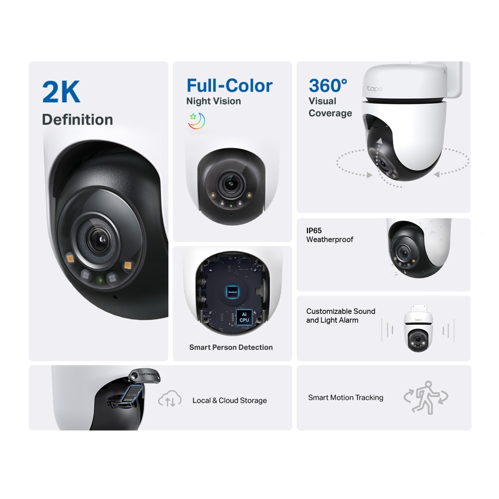CAMARA IP EXTERIOR WIFI C/ROTACION TAPO C510W 2K MOVIMIENTO REMOTO  DAY/NIGHT SD WIFI TP-LINK